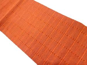 格子に唐草模様織り出し名古屋帯